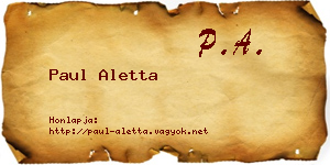 Paul Aletta névjegykártya