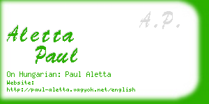 aletta paul business card